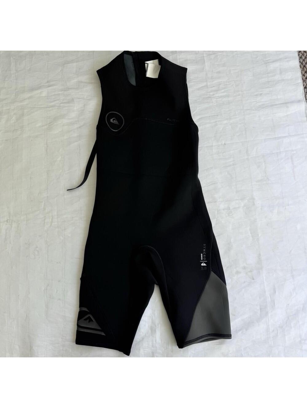 Quiksilver Syncro Series 2.0 Sleeveless Springsuit Wetsuit Mens Small Black Tank
